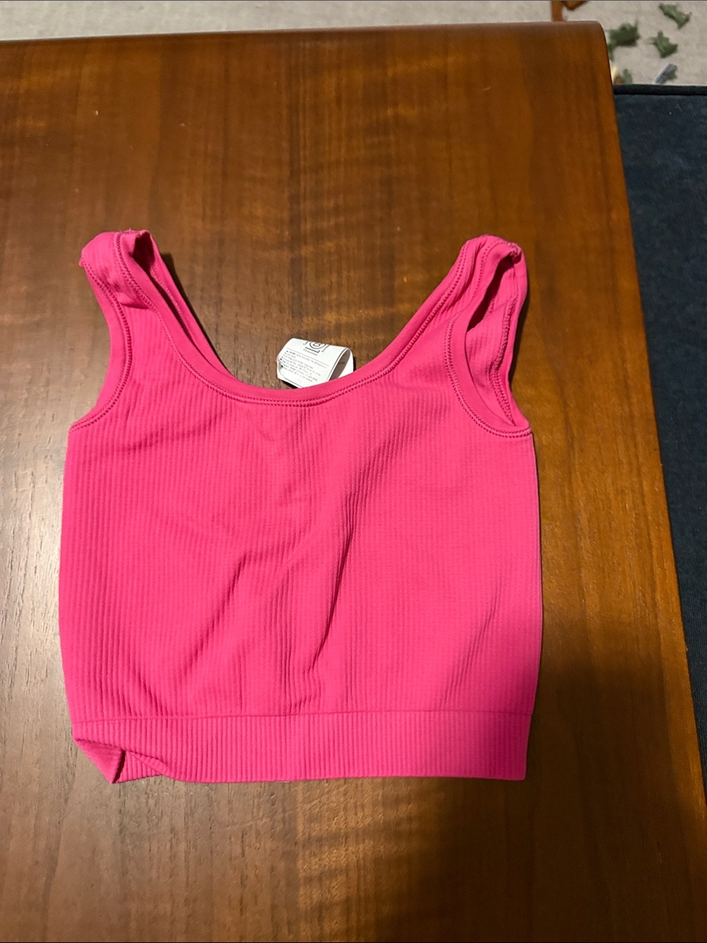 Athleta Girl Hot Pink Ribbed Crop Tank